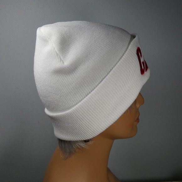 Caterpillar - CAT logo Knit Cap Beanie White and Red - Picture 4 of 9